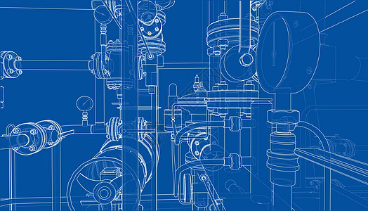 工业设备草图 韦克托绘画龙头汽油力量燃料植物配件活力工厂工程图片