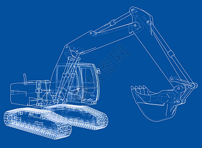 挖掘机概念大纲 韦克托搬运工拖拉机矿业绘图工程草图运动力量蓝图地球图片