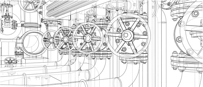 工业设备草图 韦克托工程阀门活力力量资源工厂技术压力配件燃料图片