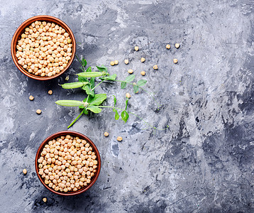 Chickpeas 素食烹饪基础食物树叶生长饮食宏观营养豆类植物粮食种子图片
