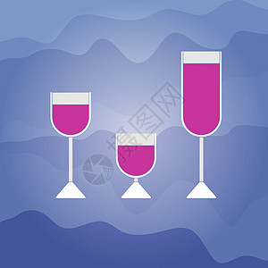 蓝底酒杯全套红酒杯 现代式的平板风格图片