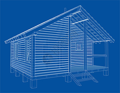 小房子草图  3 的矢量渲染住宅地面工程绘画公寓财产房子海拔建筑学建造图片