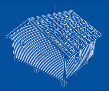 小房子草图  3 的矢量渲染图表插图项目住房工程绘画公寓3d建筑学建筑师图片