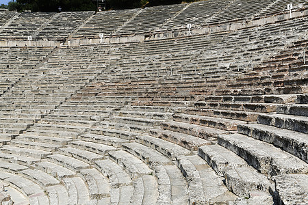 Epidauruus 古代城市建筑圆圈地标艺术问答座位古董戏剧纪念碑场景图片