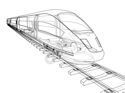 现代高速列车概念 韦克托多边形艺术商业技术创新海报3d草图运输速度图片