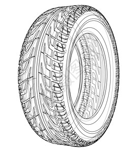 汽车轮胎概念  3 的矢量渲染绘画车辆橡皮剪影机器车皮服务运输硫化车轮图片