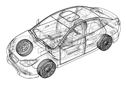 概念车  3 的矢量渲染技术车辆绘画轿车插图车轮跑车草稿货物运输图片