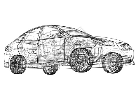 概念车  3 的矢量渲染车辆货物轿车汽车驾驶草图车轮绘画家用车运输图片
