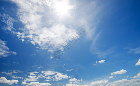 天空中的云朵黎明 清凉的清新空气阳光射线晴天太阳蓝色天气季节图片