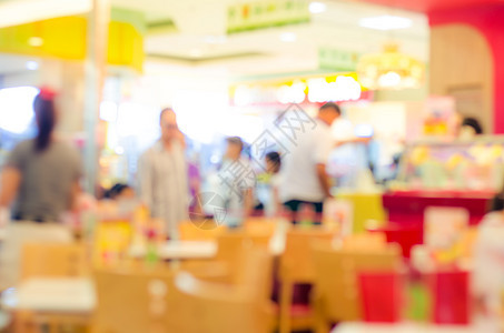 现代贸易中模糊的食品中心咖啡闲暇购物中心顾客咖啡店食物背景食堂零售椅子图片