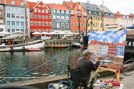 哥本哈根  新港  旧港口观光地标首都房子城市餐厅街道码头历史性咖啡店图片