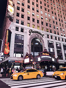 纽约游客广场出租车旅游时代建筑物硬石景点餐厅黄色图片
