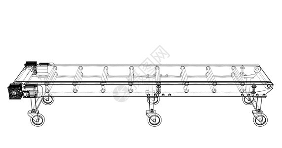 3D 轮廓传送带  3 的矢量渲染盒子控制加工机械腰带技术工厂制造业装配包装图片