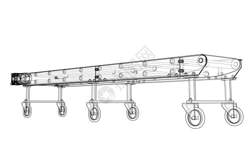 3D 轮廓传送带  3 的矢量渲染工程生产包装自动化插图机器劳动加工输送带制造业图片