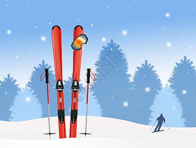 冬季滑雪者面具面罩插图滑雪运动图片