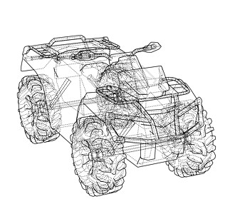 ATV 二次地震概念纲要运输汽车绘画地形草图四边形3d力量机器越野图片