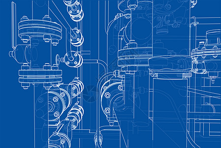 工业图工业设备搭接量绘画植物草图工厂管子龙头燃料配件气体工程背景