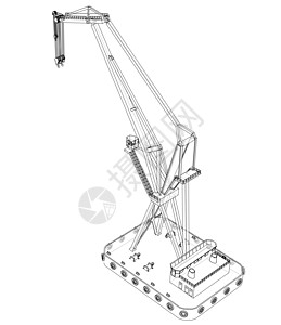浮起重机蓝图吊装框架物流血管3d工人导航海洋货运背景图片