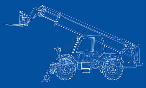 工厂3D图Forklift概念 3d 插图货物贮存建造商业卡车汽车仓库装载机送货机器背景