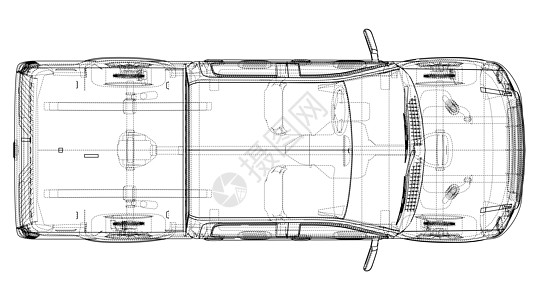 汽车 Suv 绘图轮廓  3d 它制作图案运输草稿蓝图车轮越野车卡车运动绘画检查车辆图片