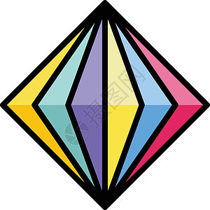 钻石宝石五颜六色的标志符号标识流行音乐流行艺术珠宝背景图片