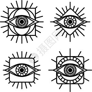 一只眼睛标志符号标志标识集合手表安全上帝社区艺术流行流行音乐宗教背景图片
