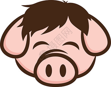 猪猪肉培根主题卡通 sig餐厅食物零食熏肉条纹头发微笑早餐理发发型背景图片
