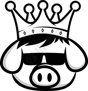国王猪皇冠猪肉培根主题卡通金子早餐王子熏肉条纹微笑餐厅发型食物理发图片