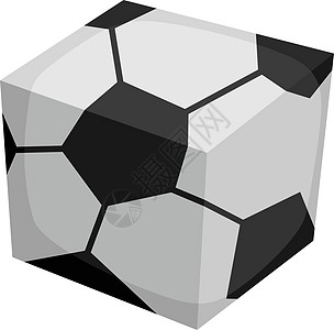 方形足球等距主题矢量日志插图艺术盒子等距正方形背景图片