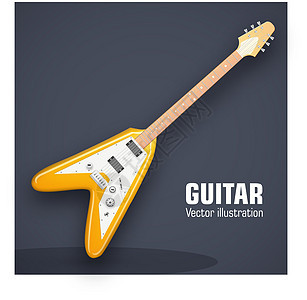 色彩多彩的吉他背景概念 矢量插图设计图片