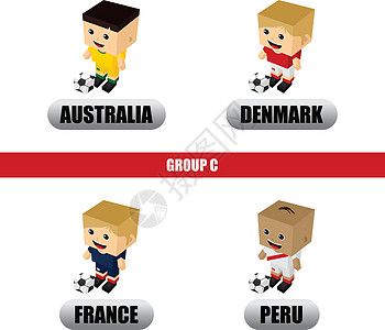 小组队俄罗斯足球锦标赛 201玩家运动员绿色前锋分数卡通片比赛国家团队正方形图片