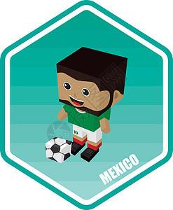 足球等距主题墨西哥背景图片