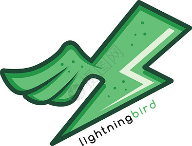 绿色闪电鸟主题标识标签模板Name图片