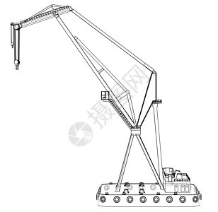 浮起重机建造蓝图巡航3d吊装机器货运船运送货运输背景图片