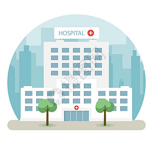 一个大城市的医院建筑 设计平整图片