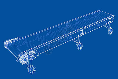 3D 轮廓传送带  3 的矢量渲染机械工厂装配机器商业包装控制技术输送带劳动图片