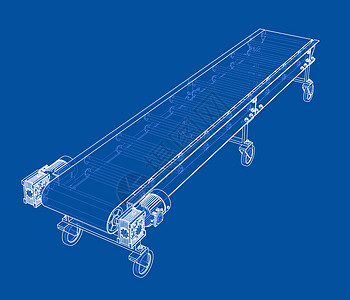 3D 轮廓传送带  3 的矢量渲染装配生产商业控制制造业包装工厂盒子输送带技术图片