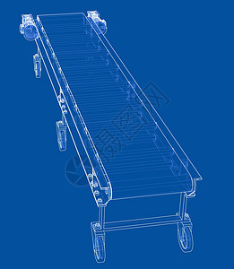 3D 轮廓传送带  3 的矢量渲染商业工程师装配工作技术生产制造业输送带工厂机器图片