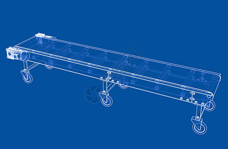 3D 轮廓传送带  3 的矢量渲染工厂劳动商业机器插图电脑运输机械输送带生产图片