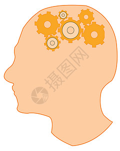 一个人的头头 有任何东西编号为6而不是大脑的人头图片