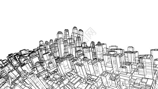线框扭曲的城市蓝图样式 韦克托金属公寓建筑师建筑技术建筑学插图绘画草图框架图片