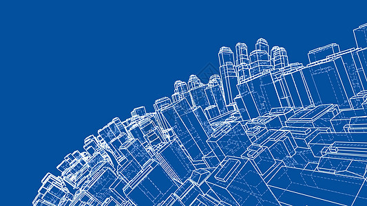 线框扭曲的城市蓝图样式 韦克托住宅建筑学街道方案商业房子渲染金属技术景观图片