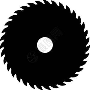 黑色圆锯 矢量标志或图标 锯木厂符号机器金属工艺磁盘旋转牙齿锯片工具木制品插图图片