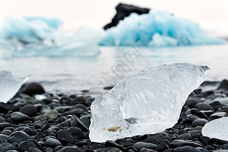 冰岛Jokulsarlon湖的冰山白色地标旅行水平旅游石头天空冰川蓝色风景图片