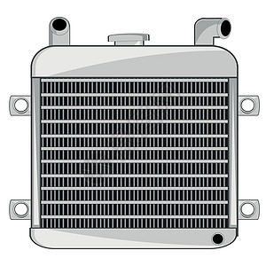 白色背景汽车的辐射器被隔绝图片