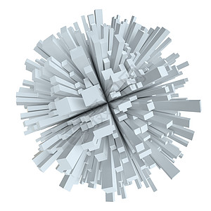 抽象的白色球体与多维数据集几何图形数字图像正方形3d宽慰行星团体立方体图片