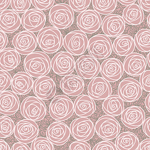 无缝花纹 概述程式化的玫瑰 抽象背景与粉红色的花朵插图艺术绘画织物打印装饰花束风格墙纸婚礼背景图片