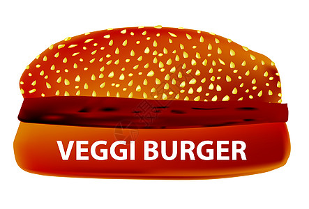 维基汉堡包种子食物包子素食插图艺术品芝麻汉堡艺术绘画背景图片