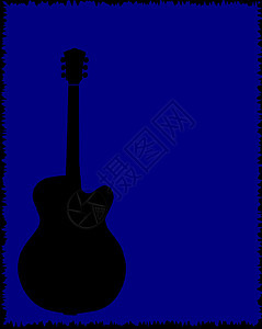 吉他蓝色背景俱乐部插图艺术品流行音乐图形绘画爵士乐音乐会场剧院背景图片