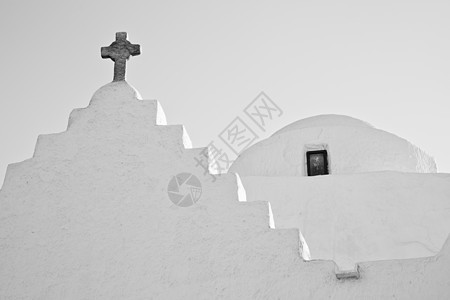 Greek教堂的小型教会细节旅行天空宗教村庄上帝建筑学房子建筑地标蓝色图片